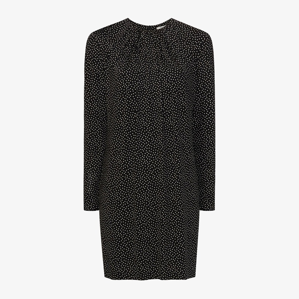 M.M.LaFleur Polka Dot Long Sleeve Top Womens Size S Black White Juliana Dress